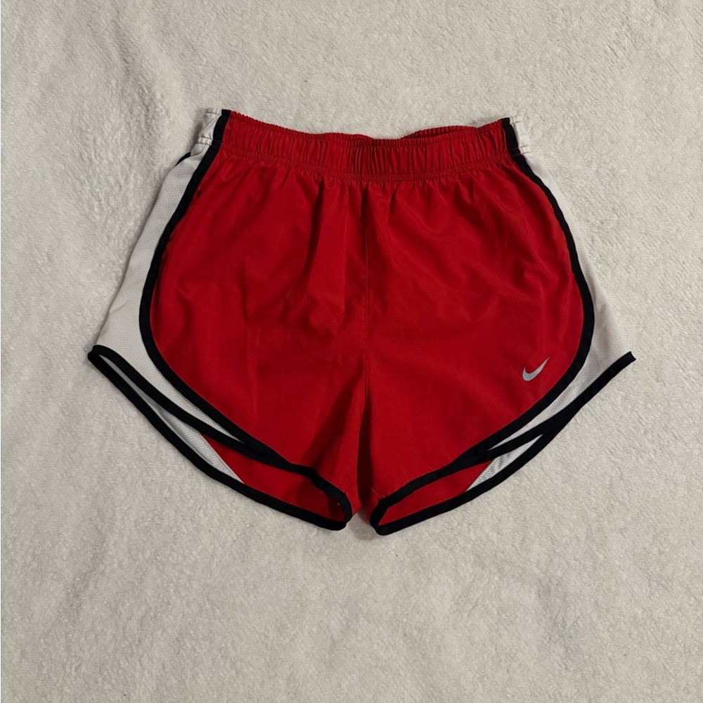 NIKE Women’s Dri-Fit Tempo Lined Athletic Running Shorts RED BLACK WHITE Size S
